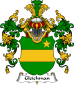 Hoffmann family crest showing traditional German heraldic symbols